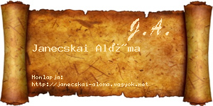 Janecskai Alóma névjegykártya
